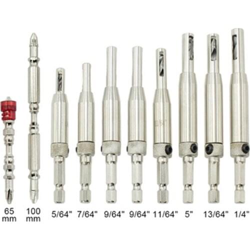 10pcs/set Door Window Hinge Hole Opener Woodworking Positioning Anti-slip Batch Head Magnetic Ring Wind Batch Power Tool Drill