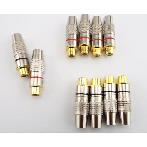 2/4/10pcs Gold plated RCA Female Jack Plug Solder Audio Video Adapter Connector rca Female Balck Red Convertor for Coaxial Cable