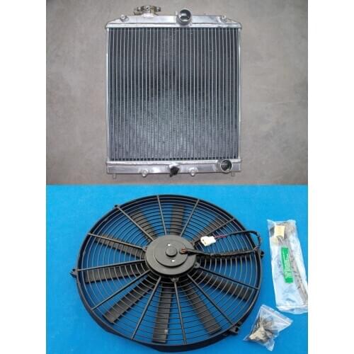 3 ROW 52MM ALUMINUM RADIATOR & FAN 1992-2000 For Honda CIVIC EG EK B16 B18 92 93 94 95 96 97 98 99 00