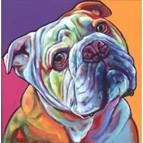 5D DIY diamond painting Color dog head Full square/round Embroidery Pattern 3D Cross stitch kits mosaic wall stickers