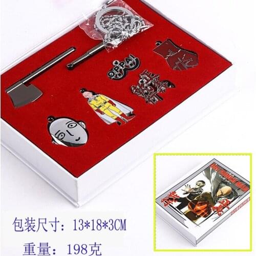 7pcs/set Anime Figure ONE PUNCH MAN Cosplay Alloy Keychains Necklace Brinquedos Action Figure Collectible Doll Toys