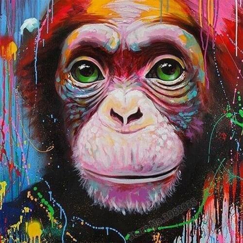 Full Drill 5d Diamond Painting Animals Baby Monkey Picture DIY Square Rhinestones Mosaic Embroidery Cross Stitch Kit Home Decor