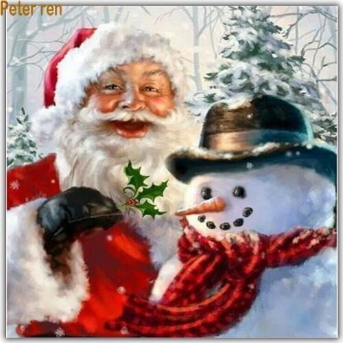 Full Diamond embroidery Diamond painting cross stitch Square\Round diamond mosaic Rhinestone Santa Claus Christmas Tree Snowman