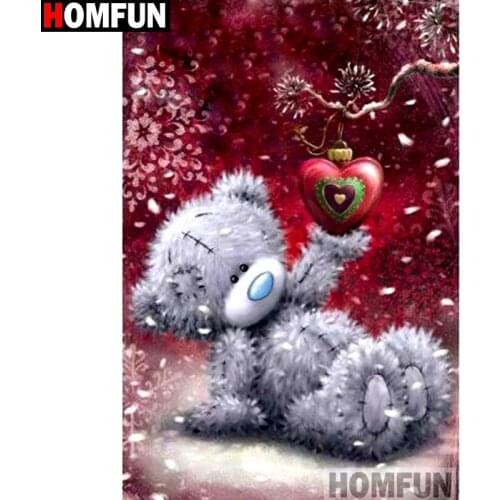 HOMFUN Full Square/Round Drill 5D DIY Diamond Painting "Cartoon bear" Embroidery Cross Stitch 5D Home Decor Gift A14303