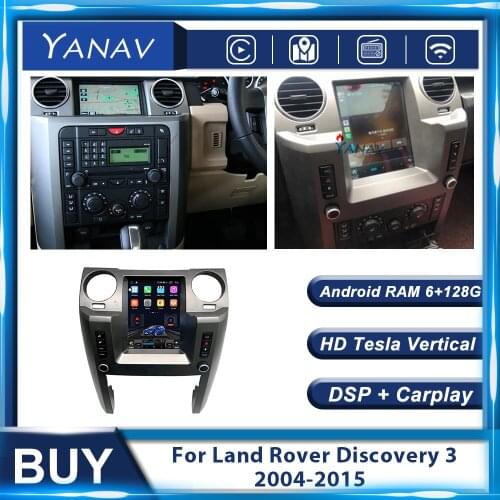 128G Android 10 Tesla Car Radio For Land Rover Discovery 3 2004-2015 Multimedia MP3 Player Stereo Screen GPS Navi WiF Head Unit