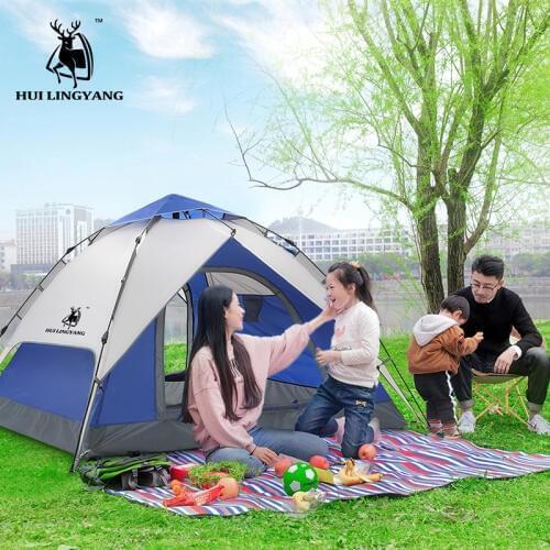 Spring automatic tent outdoor camping supplies 3-4 people double rainproof camping tent