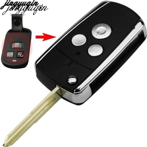 Jingyuqin Key Case for HYUNDAI SONATA MOINCA Key 3 Buttons Uncut Brass Blade Modified Remote Blank Key Shell 1 PC