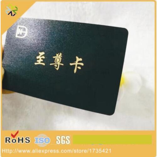 CMYK printing pvc black loyalty VIP membership cards printing with custom logo/printing