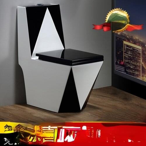 Color household toilet square diamond ceramic water closet siphon water-saving toilet