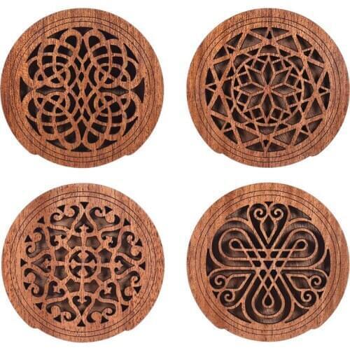 Guitar Wooden Soundhole Sound Hole Cover Block Feedback Buffer Mahogany Wood for EQ Acoustic Folk Guitars