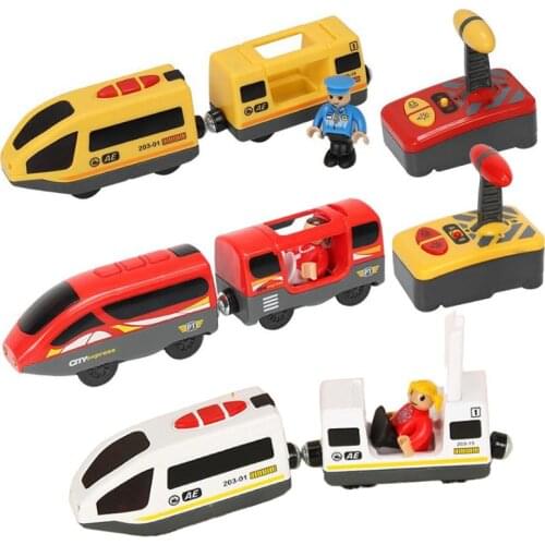 Wooden Remote Train Railway Accessories Remote Control Electric Train Magnetic Rail Car Fit For Thomas Train Track Toys For Kids