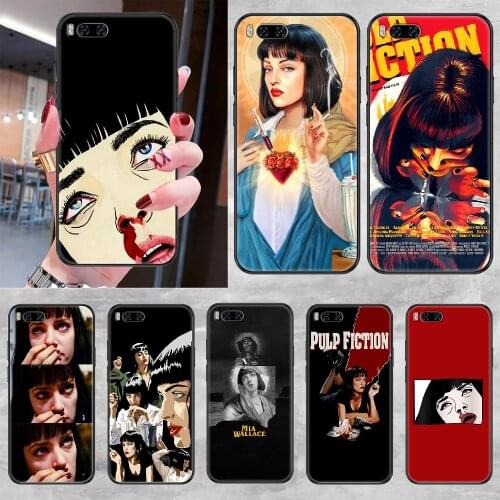 Movie Pulp Fiction Mia Wallace Phone case For Xiaomi Mi Max Note 3 A2 A3 8 9 9T 10 Lite Pro Ultra black art coque trend bumper