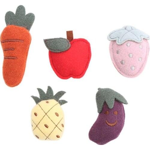 Pet Toy Stuffed Squeaking Teeth Grinding Catnip Toys Plush Simulation Vegetable and Fruit Shape Dog Toys