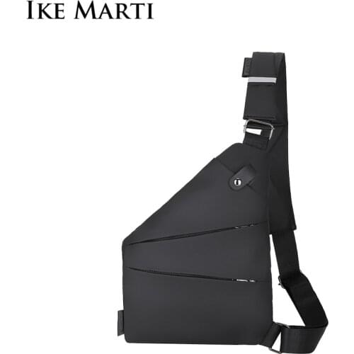 IKE MARTI Anti-theft Chest Bag Men Waterproof PU Leather Pack Travel Pocket Tactical Sling Bag Male Chest Cross Body Bag for Men