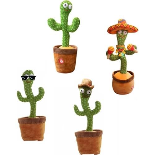 Cactus Plush Toy Electric Singing 120 Songs Dancing And Twisting Cactus Luminous Recording Learning To Speak Twisting Plush Toy