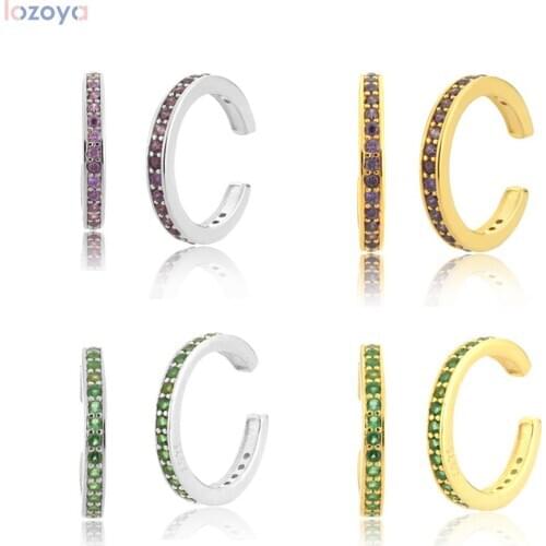 Kikichicc 925 Sterling Silver Colordul Purple Earcuff Ear Cuff No Piercing Clips Luxury Rock Punk Pendiente luxury Jewelry