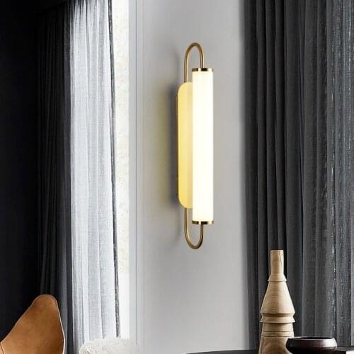 Kobuc Nordic LED Indoor Wall Lamps 8W Gold Wall Lights For Home Bedroom Bedside Mirror Front Creative Stair Wall Sconce Lighting