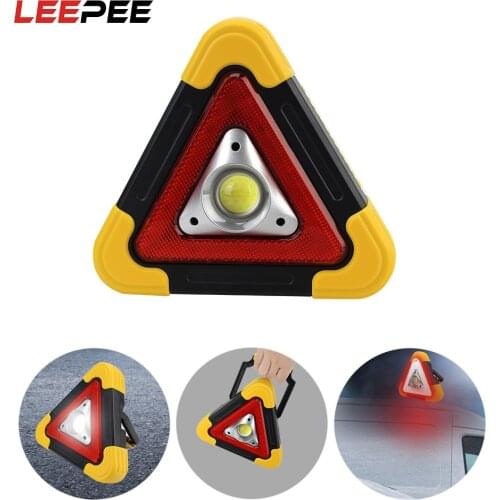 LEEPEE Emergency Breakdown Road Safety Portable Alarm lamp Flashing light on hand Triangle Warning Sign Car LED Work light