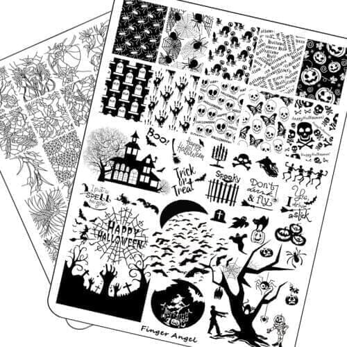 XL-04, 05,06-10 Big Christmas and Halloween Stamping Metal Plate 9.5X14.5CM 1 pcs HALLOWEEN + Image Plate Nail Art Stamping