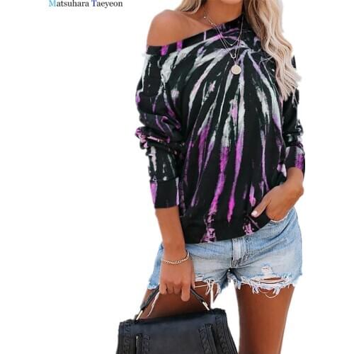 Fashion Long Sleeves T-shirt Women Cotton Loose Women TShirt Casual Tie-dyed Color Tee O-neck T Shirt Hot Sales In 2020 Clothing