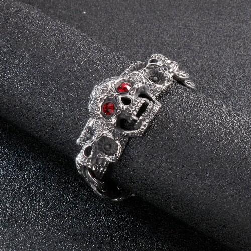 Jewels Store Skull Decoration Stainless Steel Mens Bracelet Punk Style Mysterious Symbol Bracelets Jewelry Accessories