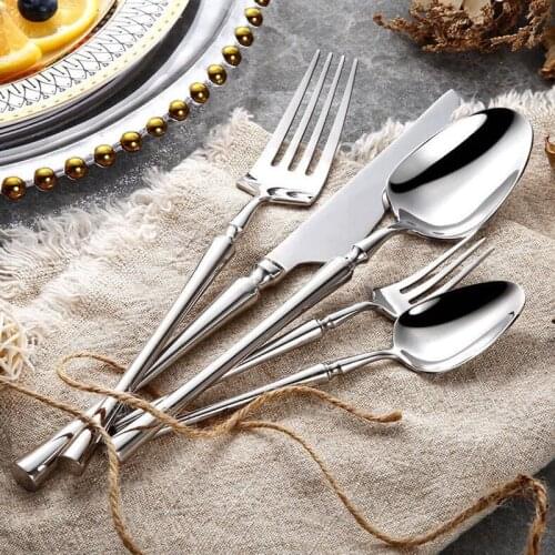 Western Cutlery Set 30 Pieces Tableware Set Stainless Steel Dinnerware Set Spoon Fork Knife Dinner Set Complete Home Flatware