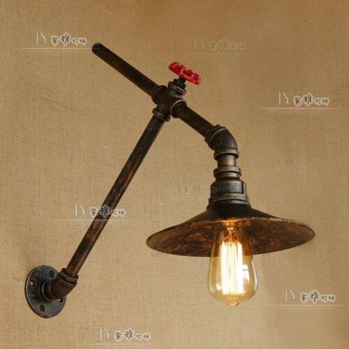 Steam punk Loft Industrial iron rust Water pipe retro wall lamp Vintage E27 sconce lights steampunk house lighting fixtures luz