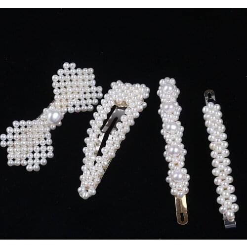 Newest Design Luxury Korean Freshwater Pearl Hairclip Round Pearl Hair Clips