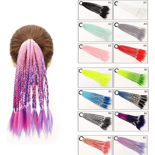 New Girls Thicker Wig Ponytail Hair Ropes Kids Twist Braid Rope Headdress Hair Braider Elastic Hair Band Rubber Hair Accessories