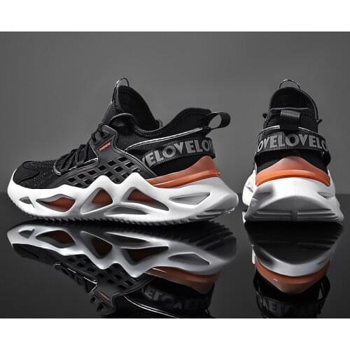 New Mens Running Shoes Breathable Reflective Sneakers High Quality Rubber No-slip Sports Shoes Comfortable All-match Zapatillas