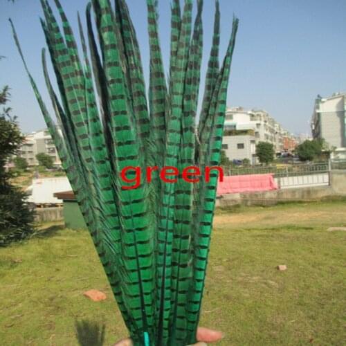 Wholesale 50 / lot beautiful green pheasant feathers 20-22 inches / 50-55 cm free shipping