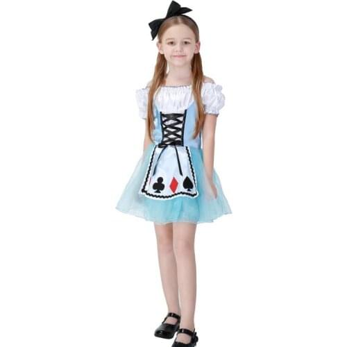Halloween party dress Alice In Wonderland Dress Lolita Dress Maid Cosplay Fantasia Carnival Costumes For Kid Children