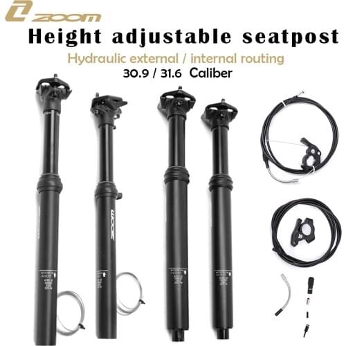ZOOM MTB Bike 31.6mm 30.9mm Seatpost Dropper Hydraulic Lifting Internal Wire Remote Control Mountain Biycle Seat Post Tube Part