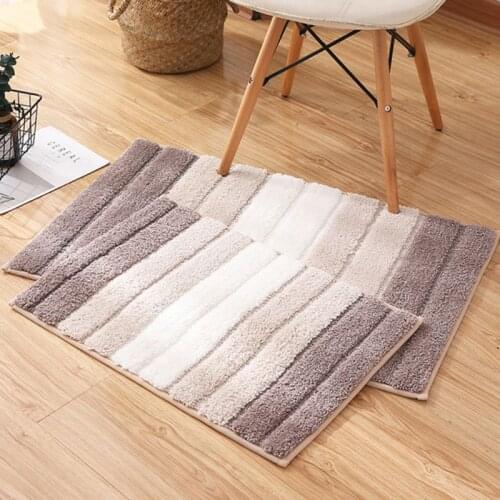 Simple Striped Indoor Door Mat Non Slip Bath Floor Carpet Water Absorbent Rug