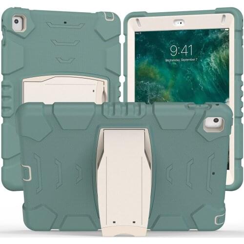 Shockproof Silicone PC Stand Cover for iPad Air 2 Air2 Pro 9.7 2018 2017 A1893 A1822 A1673 5th 6th iPad5 iPad6 Case Fundas Shell