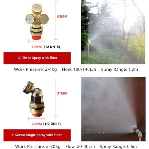 Adjustable Brass Atomizing Sprayer Garden Supplies Garden Plant Irrigation Sprayer Water Atomizing Nozzle Hot Sale Accessories