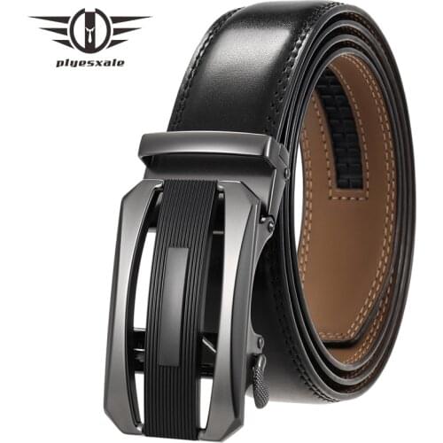 Brand New Authentic Cowhide Mens Belt Metal Automatic Buckle Fashion Business Belts For Men Suit Belt Luxury High Quality B481