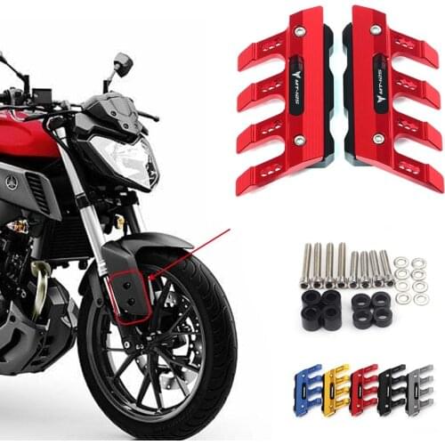 With Logo For Yamaha MT-125 mt125 Motorcycle Aluminum mudguard side protection block front fender anti-fall slider Accessories