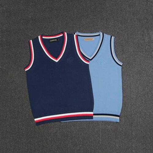 School JK Uniform Sweater Vest For Women And Men Japanese Student College V-Neck Girls Boys Vest Cotton Outerwea Wholesale