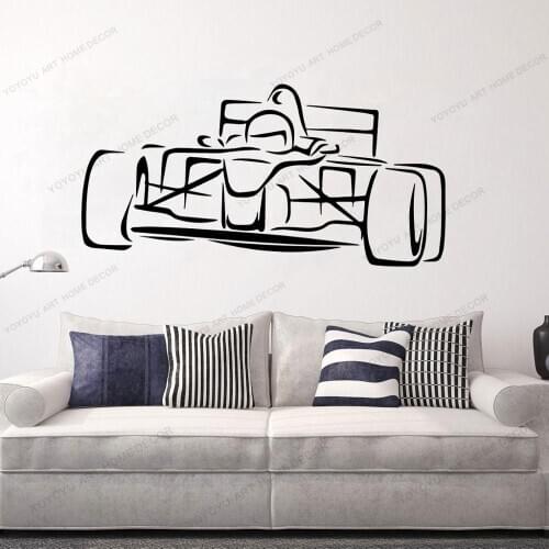 Vinilo Modern Interior Racing Car Sign Wall Stickers Nature Decor Wall Decoration Art Wallpaper Decoration For Kids Room cx530