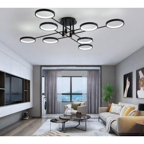Living Room Dining Room Bedroom LED Chandeliers, Ceiling Chandeliers, Modern Nordic Black Chandeliers, LED Lamps