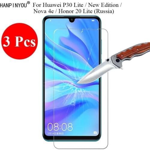 3 Pcs/Lot 9H 2.5D Tempered Glass Screen Protector For Huawei P30 Lite 2020 / New Edition / Honor 20 Lite Russia Protective Film