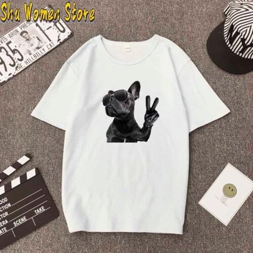 Harajuku womens music dog printing T-shirt summer fashion funny sports dog T shirt casual short-sleeved female Tshirt clothing