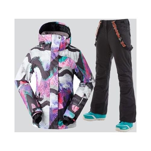 Women Ski Suit Windproof Waterproof Ski Jacket Pant Super Warm Snowboard Clothing Trouser Female Outdoor Sport Wear Thick Set