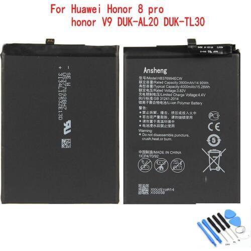 100% NEW Original 3900mAh HB376994ECW Battery Forr Huawei Honor V9 Honor 8 pro DUK-AL20 DUK-TL30 Li-ion Mobile Phone