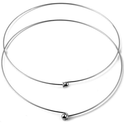 2pcs/lot Never Fade Stainless Steel Fashion Glamour Woman Necklace Collar 1mm DIY Jewelry Making Findings Accessories