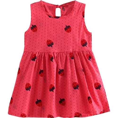 2020 Kids Girls Summer Dress O-neck Sleeveless Floral Print A-line es Cute Princess Children Clothes 1-10 Years