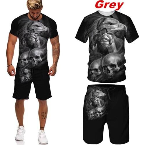 2021 Tide Brand 3d Printing Fashion Personality Creative Mens Hip-hop Suit Sports Casual Sports Pants 2-piece Outdoor Jogging