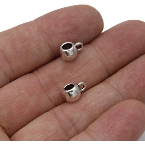 40PCS Antique Silver Plated Bail Connector Beads for Jewelry Making Bracelet DIY Handmade Craft 3mm