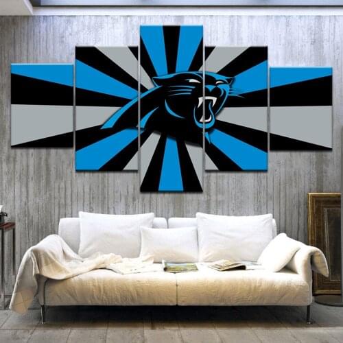 5 panel large poster HD printed painting blue quote leopard canvas print modern home decor wall art picture for living room